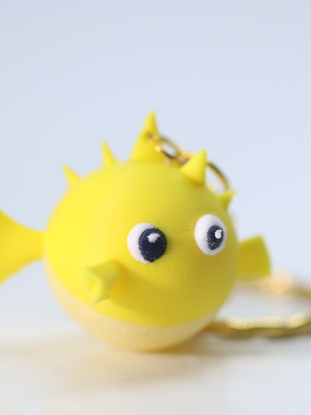 Blowfish Keychain with golden hardware New